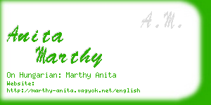 anita marthy business card